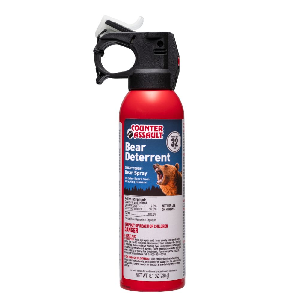 32 foot bear spray canister with label on a white background