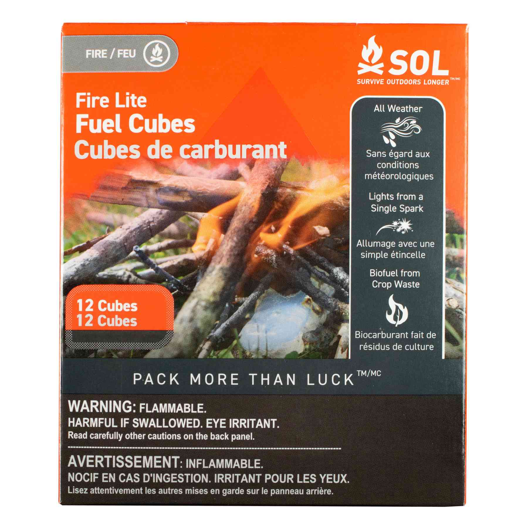 Fire Lite Fuel Cubes in packaging