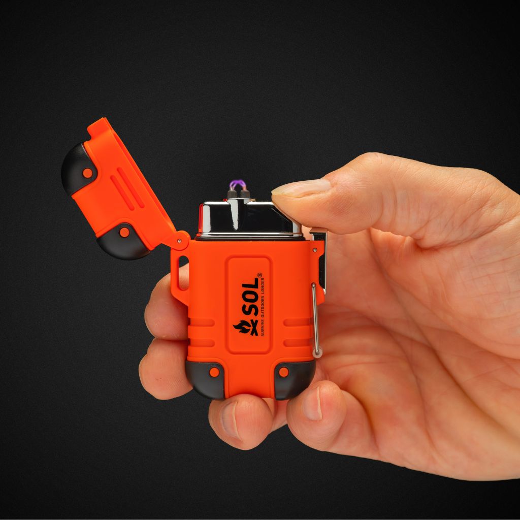 Plasma Dual-Arc Lighter lit while in hand