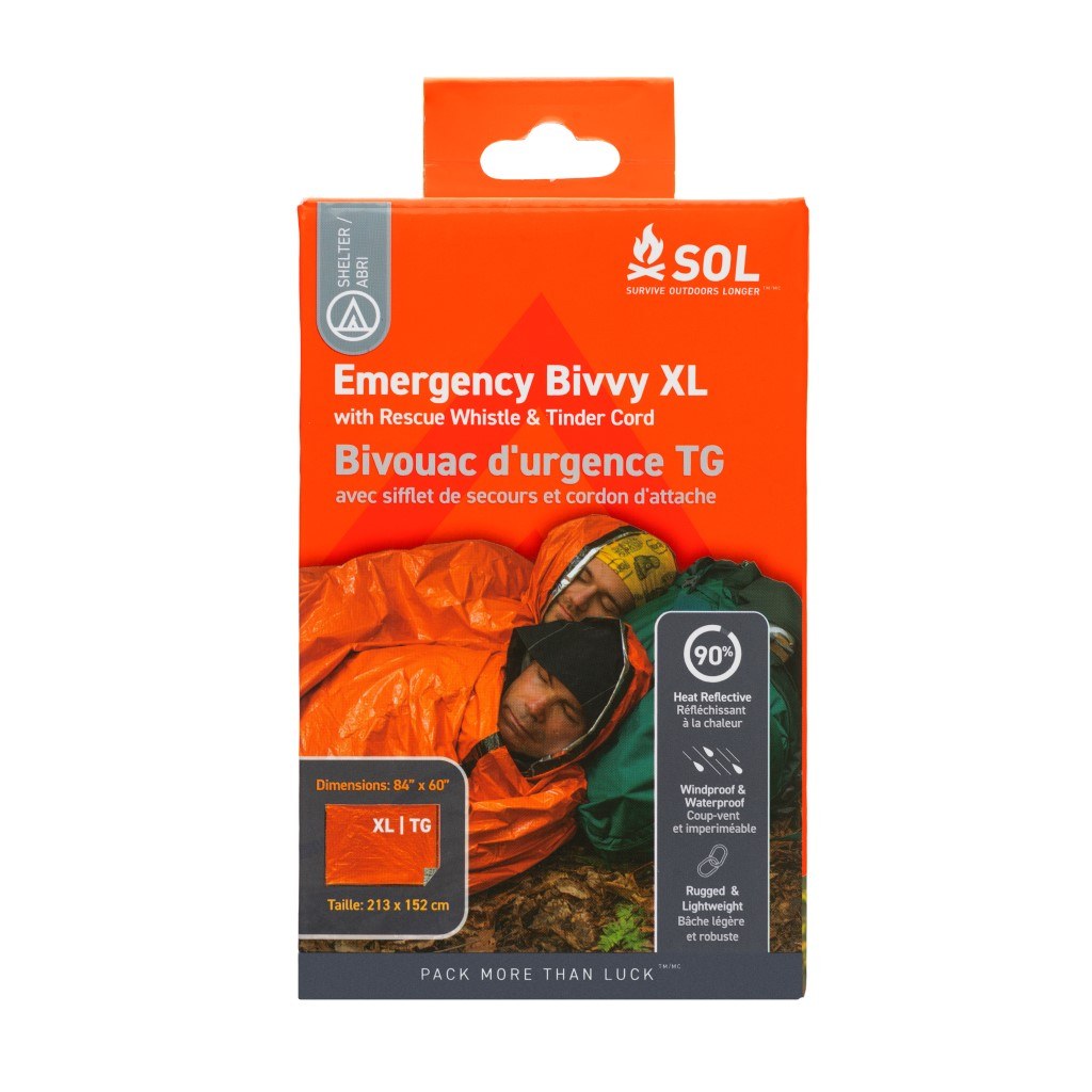 Emergency Bivvy XL w/ Rescue Whistle in packaging