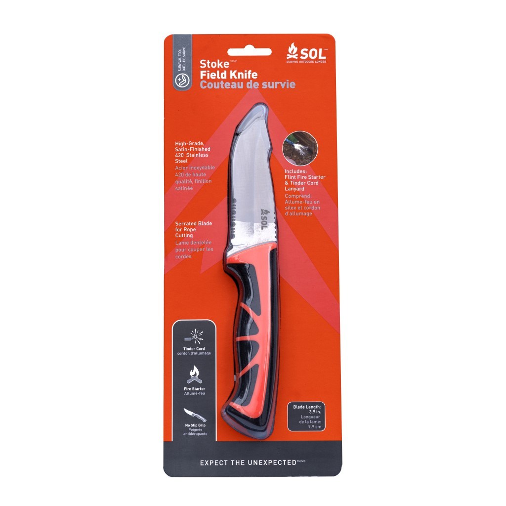 Stoke Field Knife in packaging