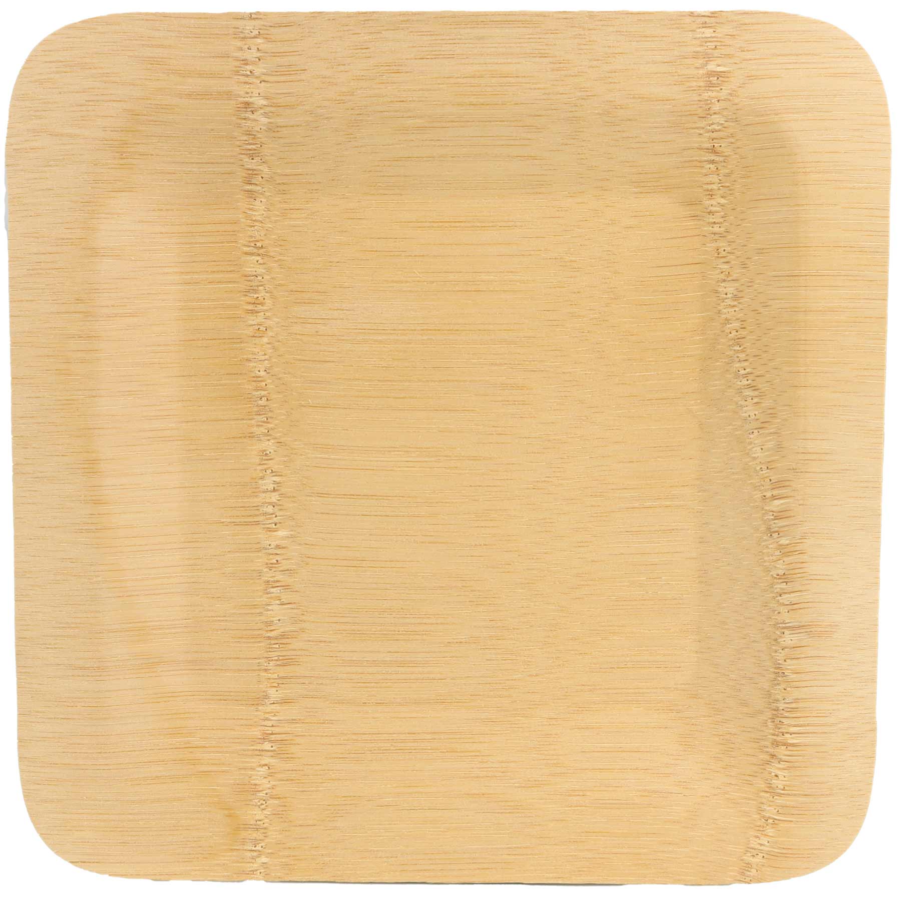The Adventure Ready Bamboo Dining Set's bamboo plate on a white background. The plate is square in shape.