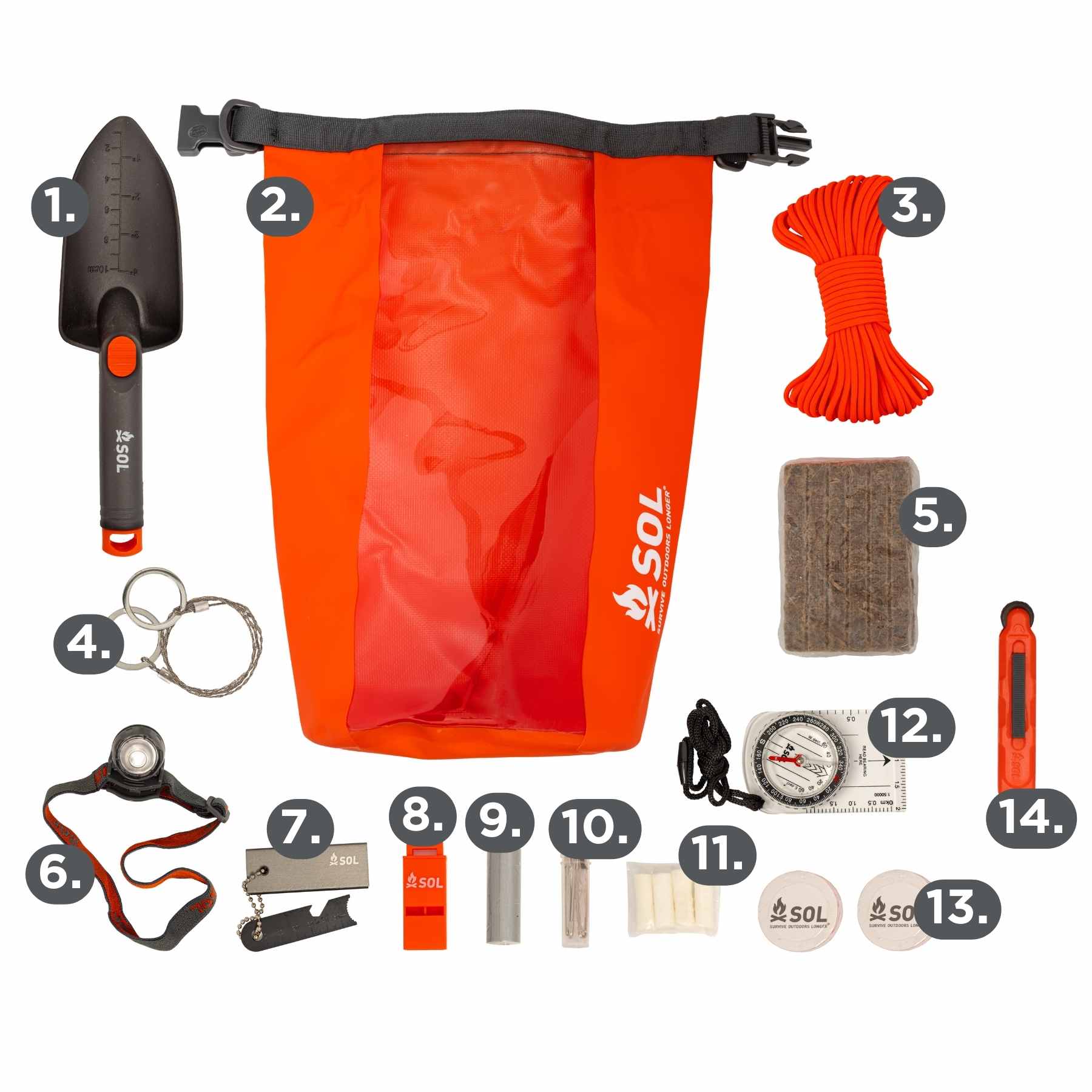 Camping & Survival tools Kit - 16 units in 1 pack