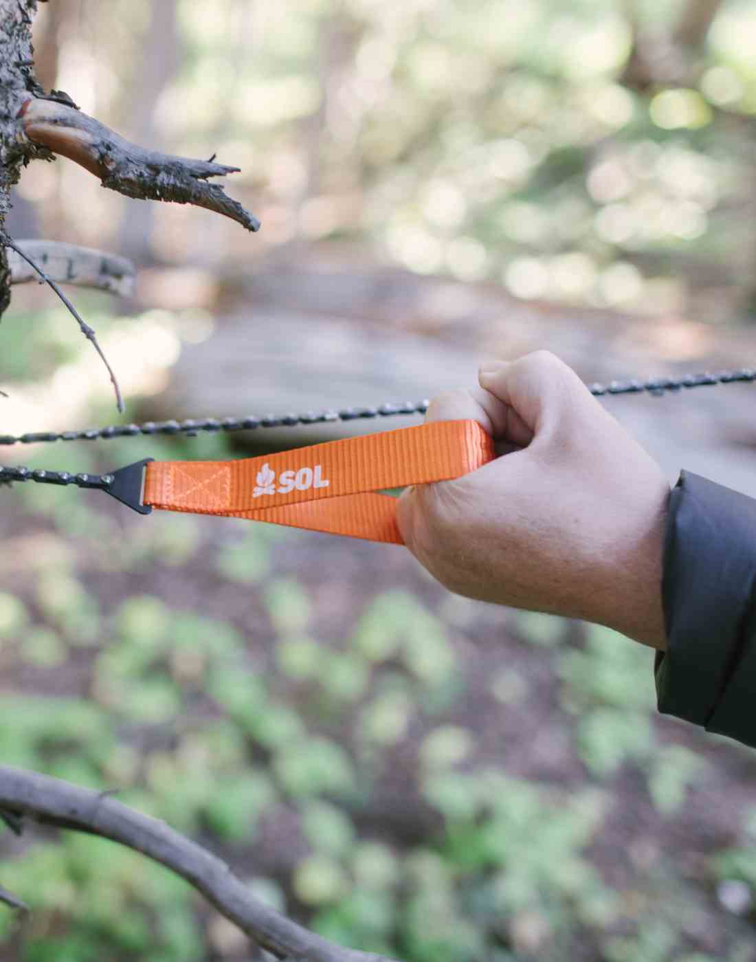 Cutting a Tree with the SOL Pocket Chain Saw