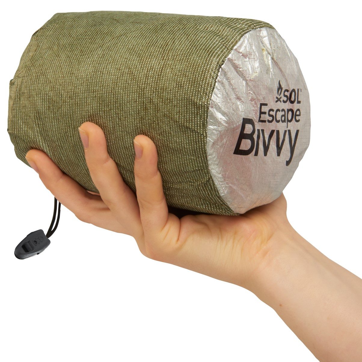 Escape Bivvy OD Green holding in hand