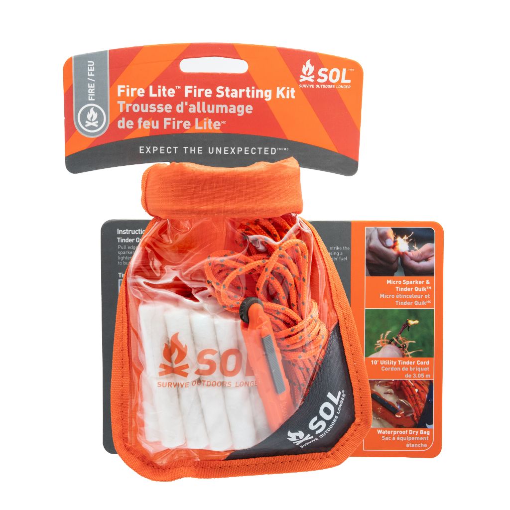 Fire Lite Kit in Dry Bag in packaging