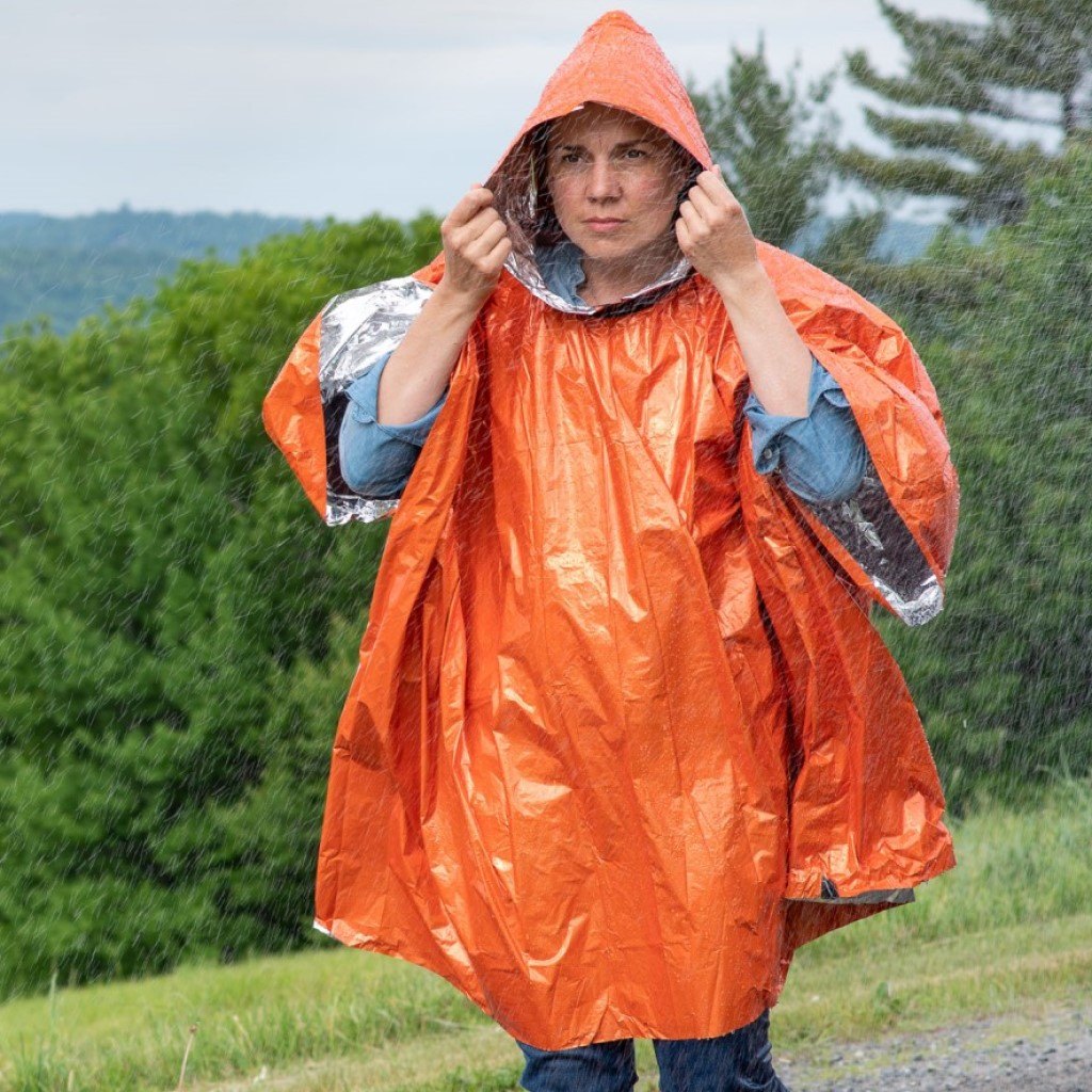 Heat Reflective Emergency Rain Poncho SOL