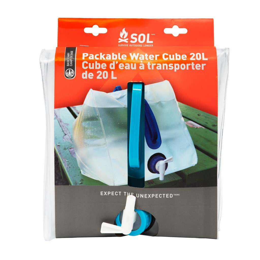 Packable Water Cube 20L in packaging